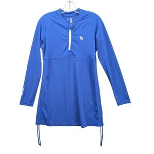 Baleaf Blue Half Zip Long Sleeve UPF 50+ Rash Guard Women's Size M‎ Ruched Side